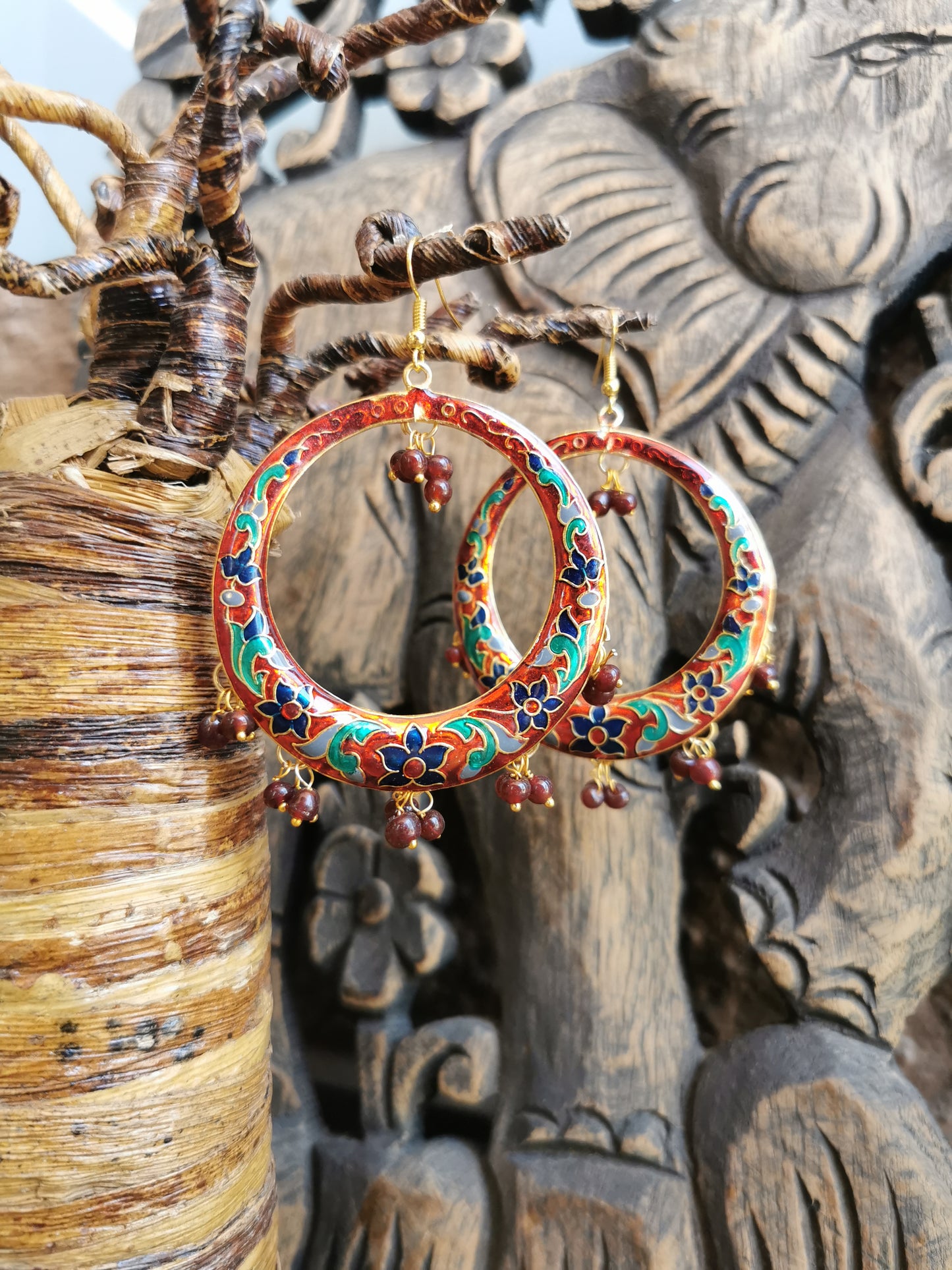 Floral Hoop Earrings