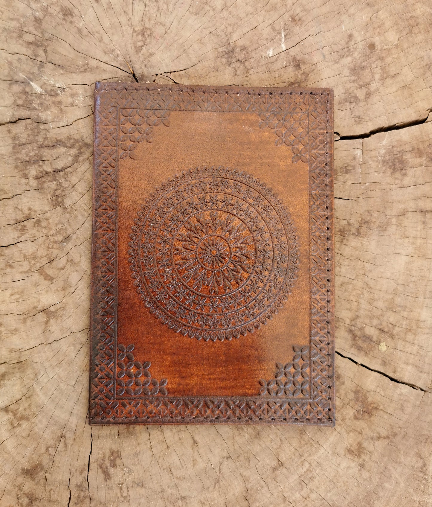 Leather Pentacle Passport Holder