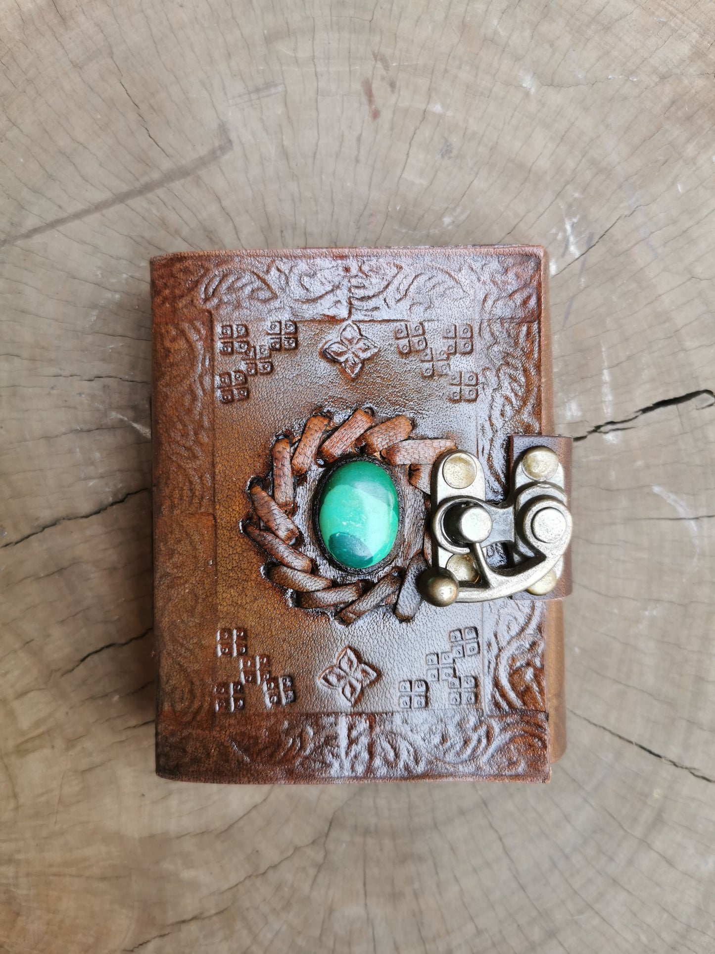 Malachite Leather Journal