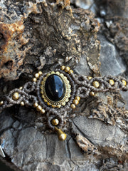 Rainbow Obsidian Macrame Choker / Head Piece
