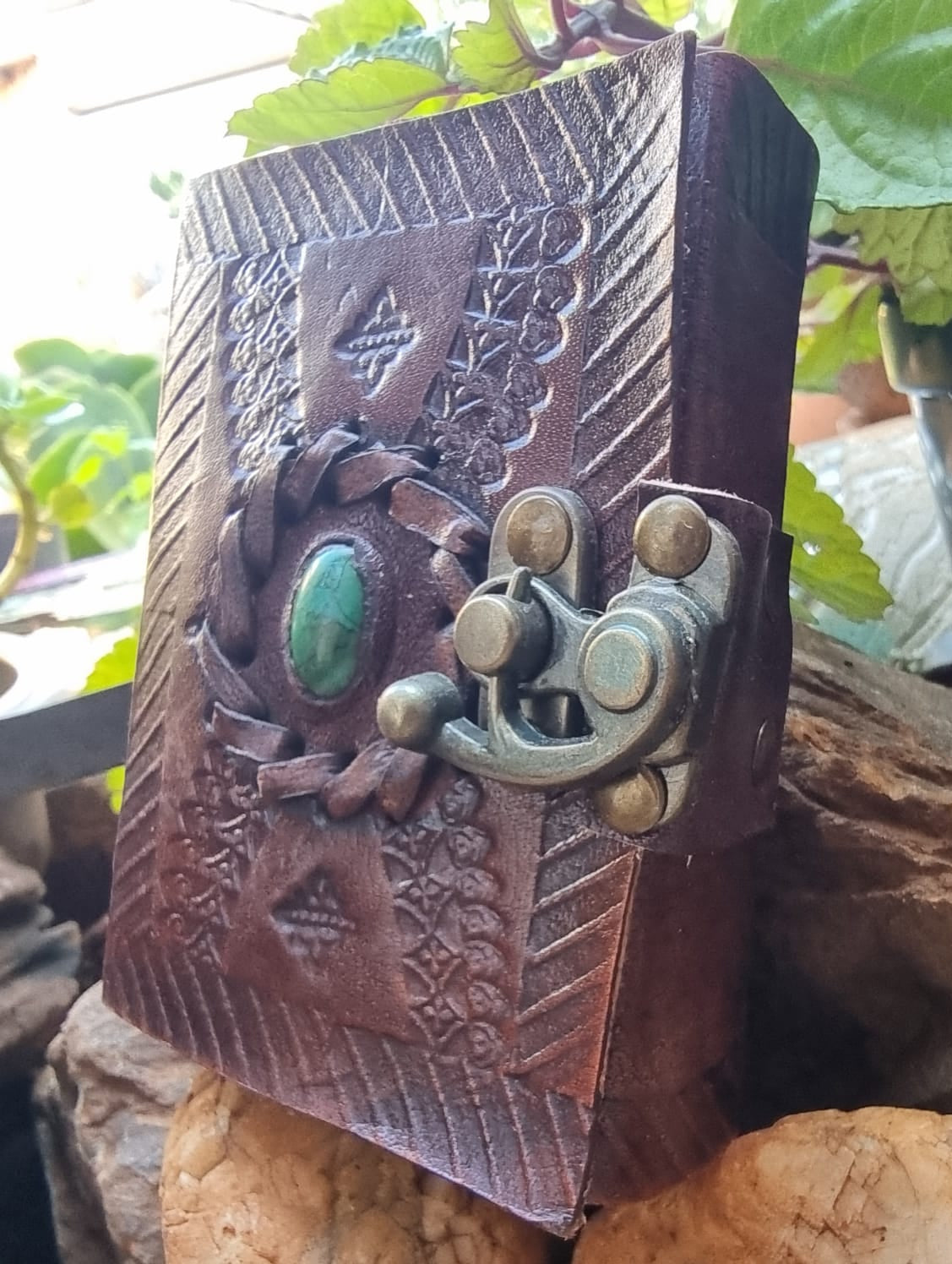 Malachite Leather Journal ( Mini )