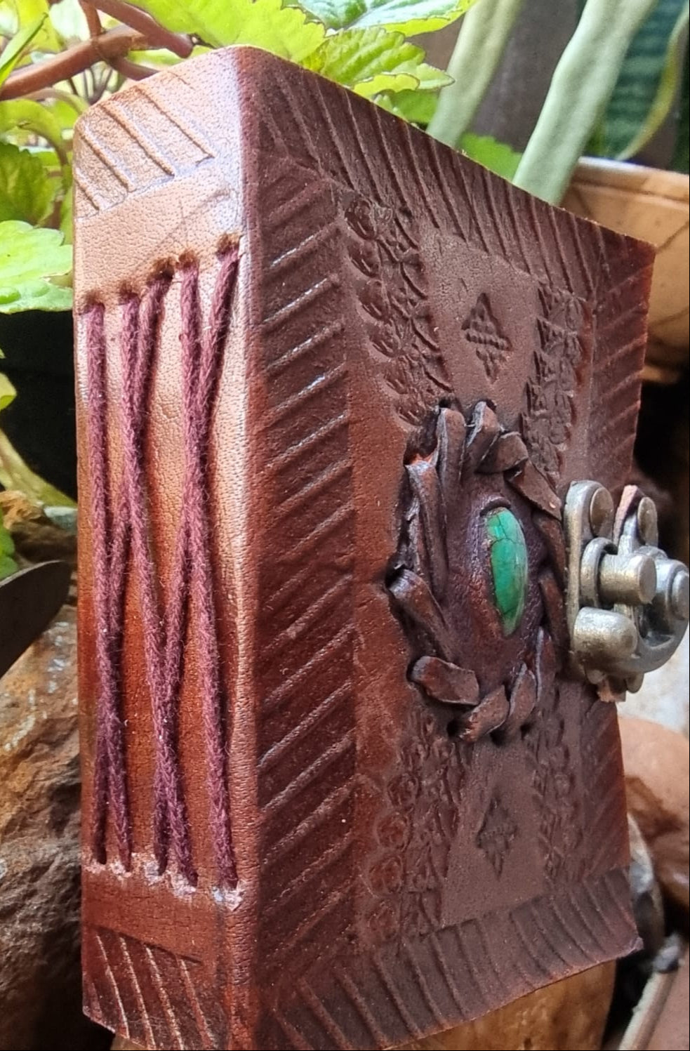 Malachite Leather Journal ( Mini )