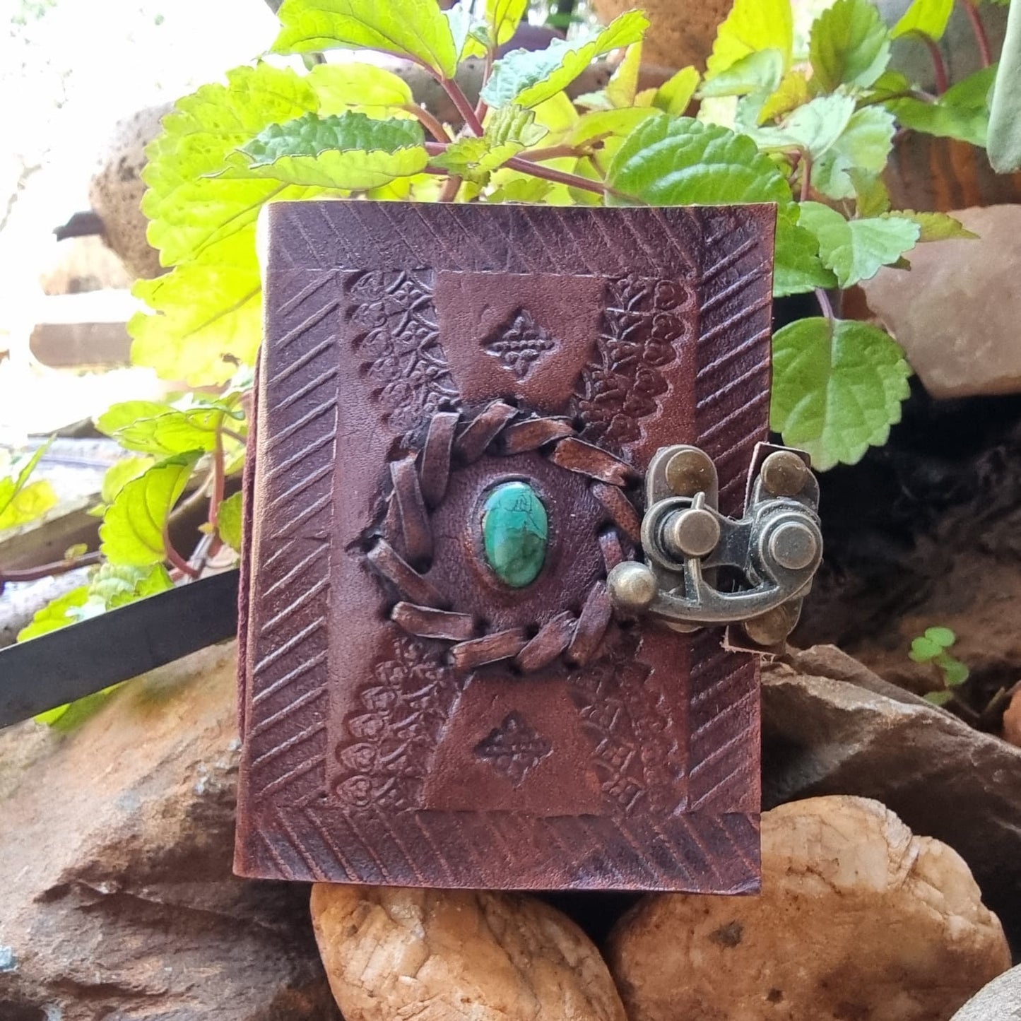 Malachite Leather Journal ( Mini )