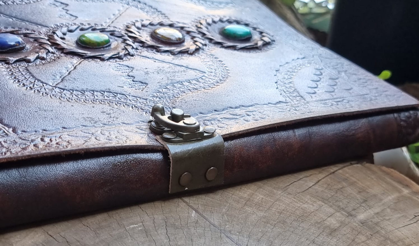5 stone leather journal