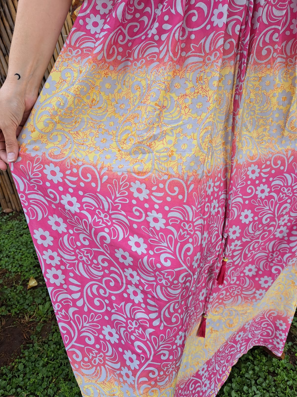 Bohemian Rose Silk Dress