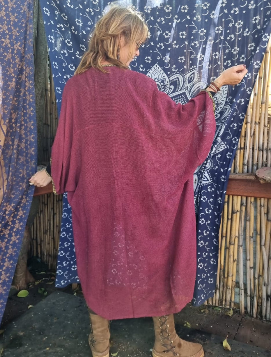 Cotton Mesh Tribal Kimono (Various Colours)