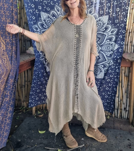 Dune Cotton Mesh Kaftan