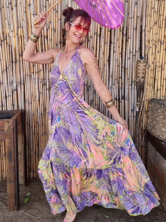 Purple Princess Silk Dress