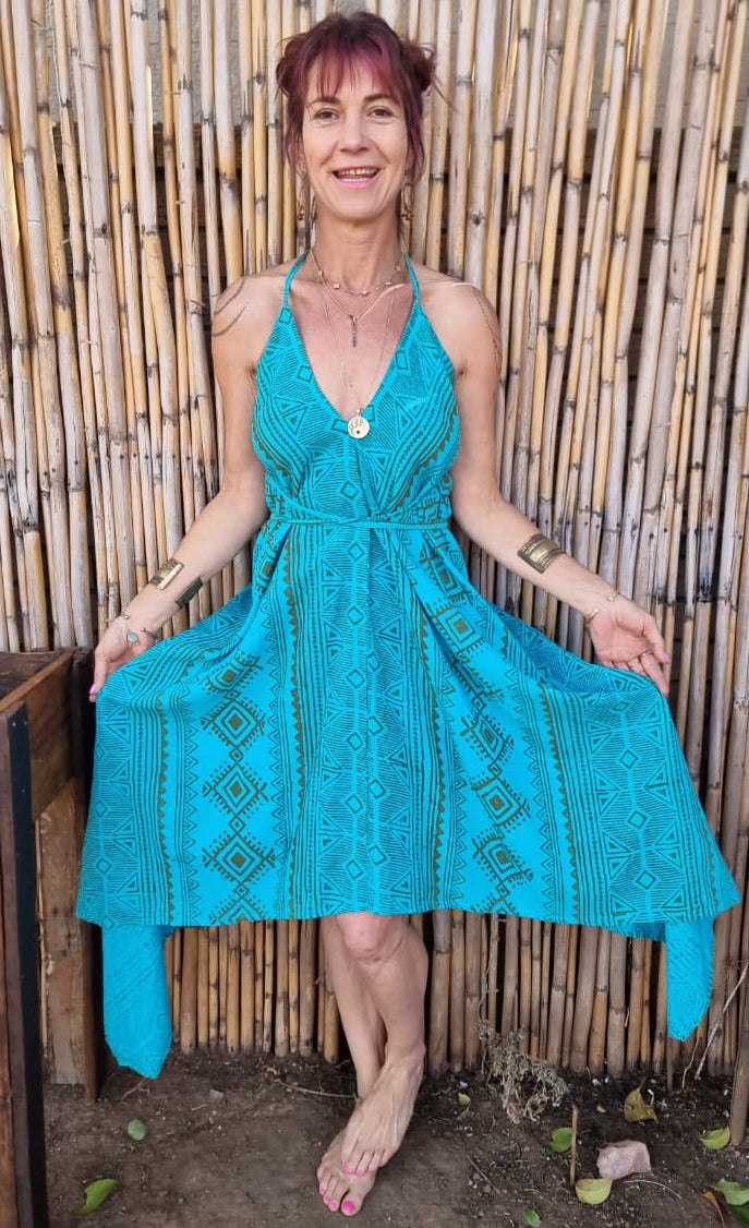 Cotton Block Print Dress