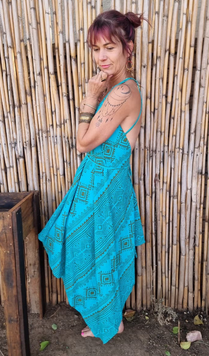 Cotton Block Print Dress