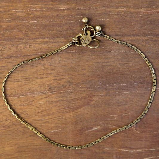 Linked Chain Brass Anklet
