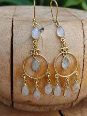 Moonstone Chandelier Earrings