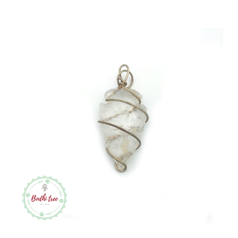Various Raw Crystal Wire Wrapped Pendants