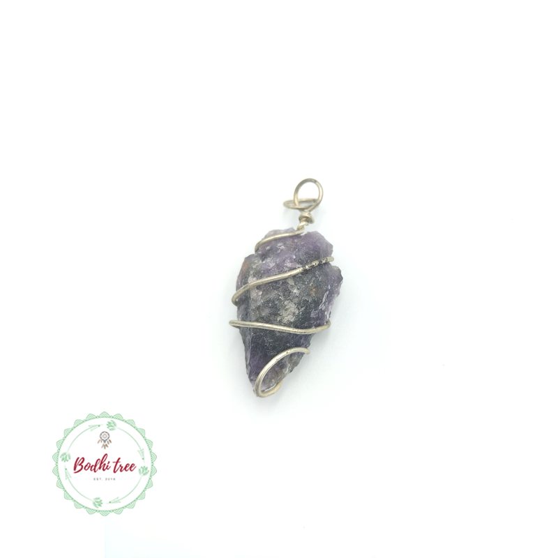 Various Raw Crystal Wire Wrapped Pendants