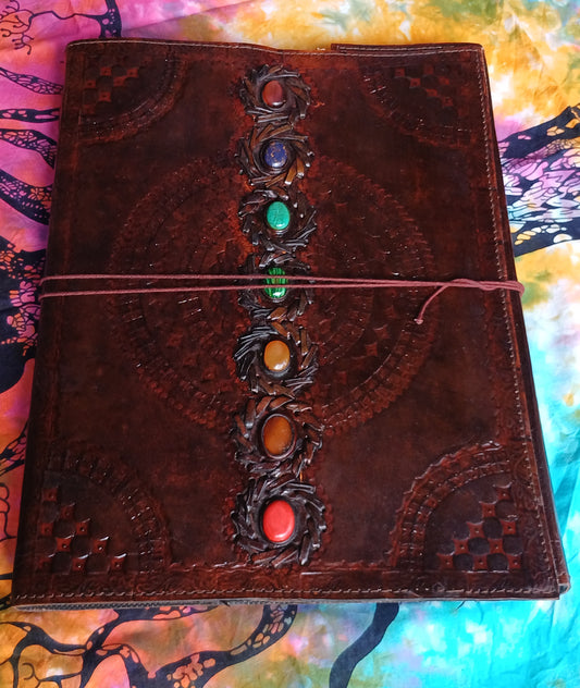 Crystal Chakra Leather Journal