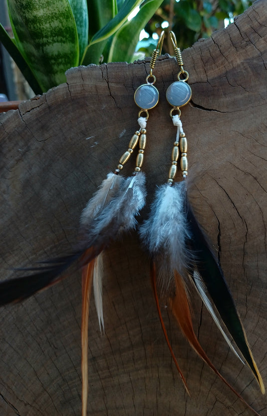 Crystal Feather Earrings