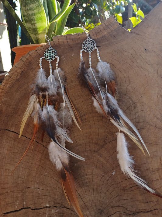 Feather Earrings With Charms