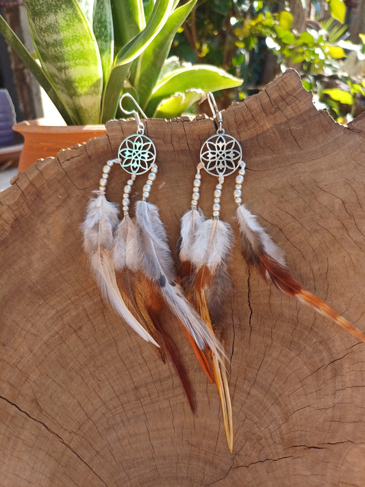 Feather Earrings With Charms