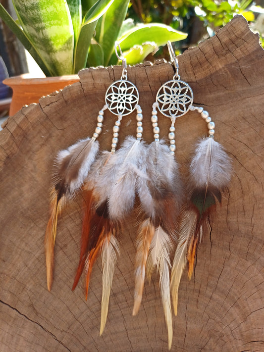 Feather Earrings With Charms