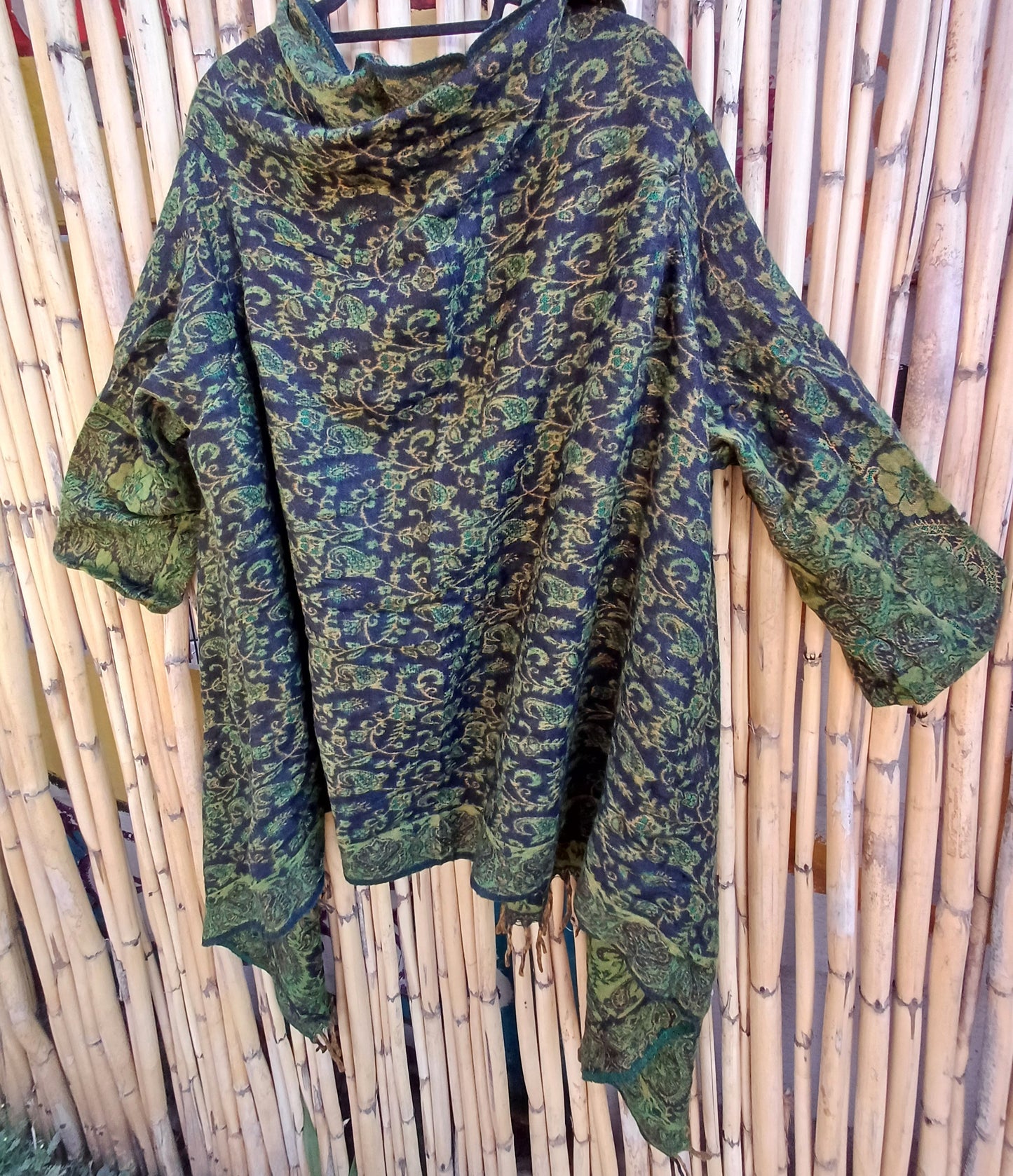 Green Meadow Pashmina Blanket Coat