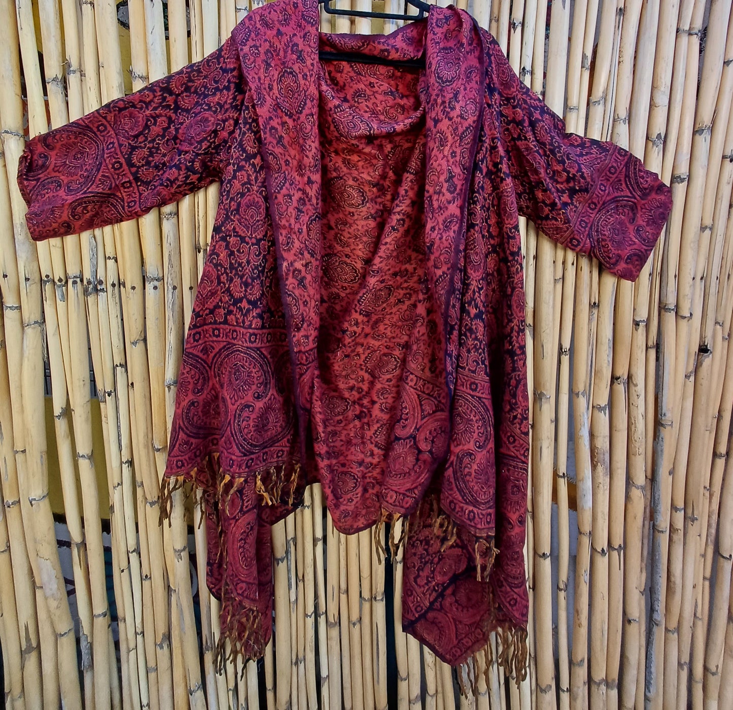 Crimson Petal Pashmina Blanket Coat