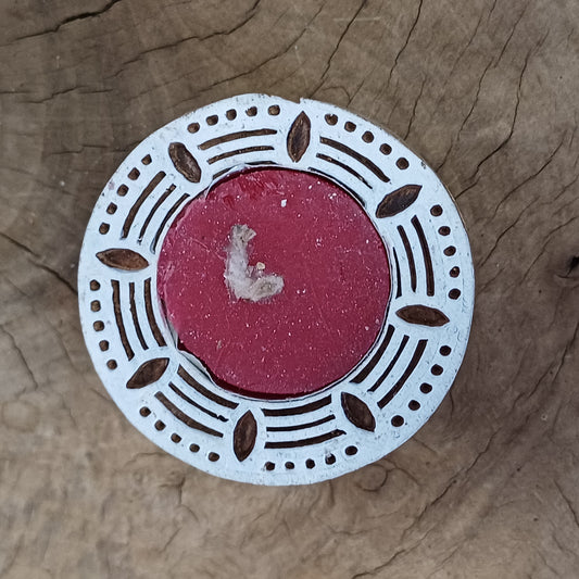 Round Crimson Candle Stamp