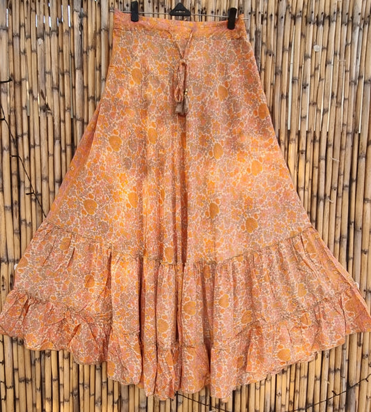 Royal Sunset Silk Skirt