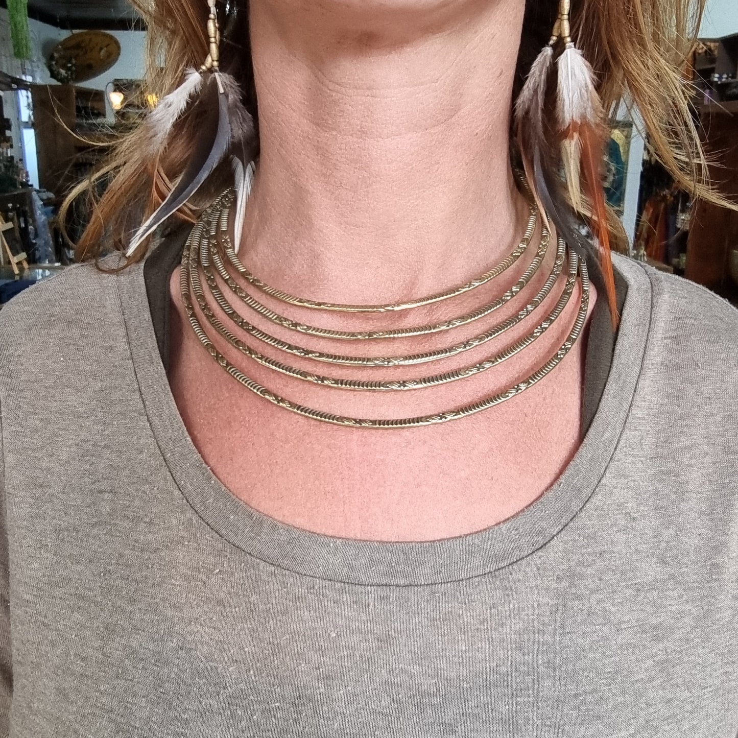 Brass Layered Choker