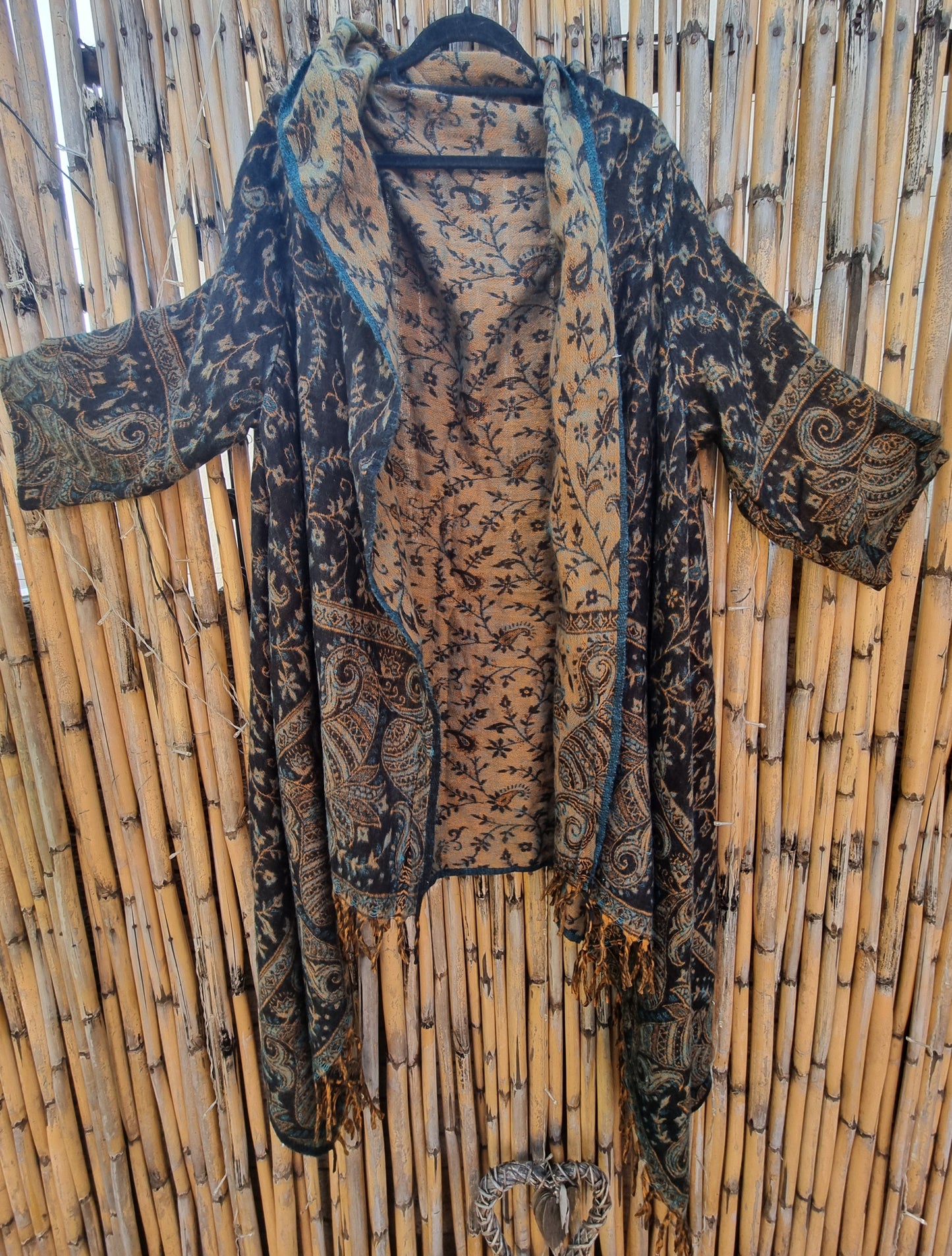 Dark Sea Pashmina Blanket Coat