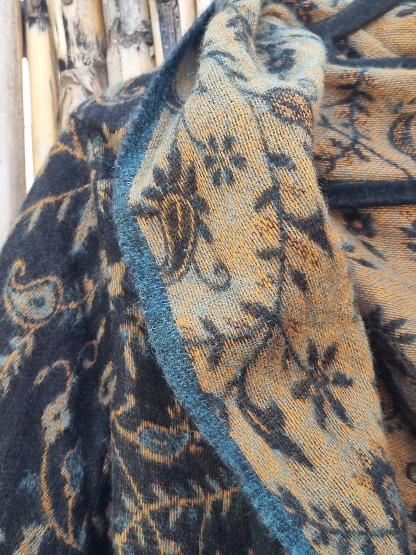 Dark Sea Pashmina Blanket Coat