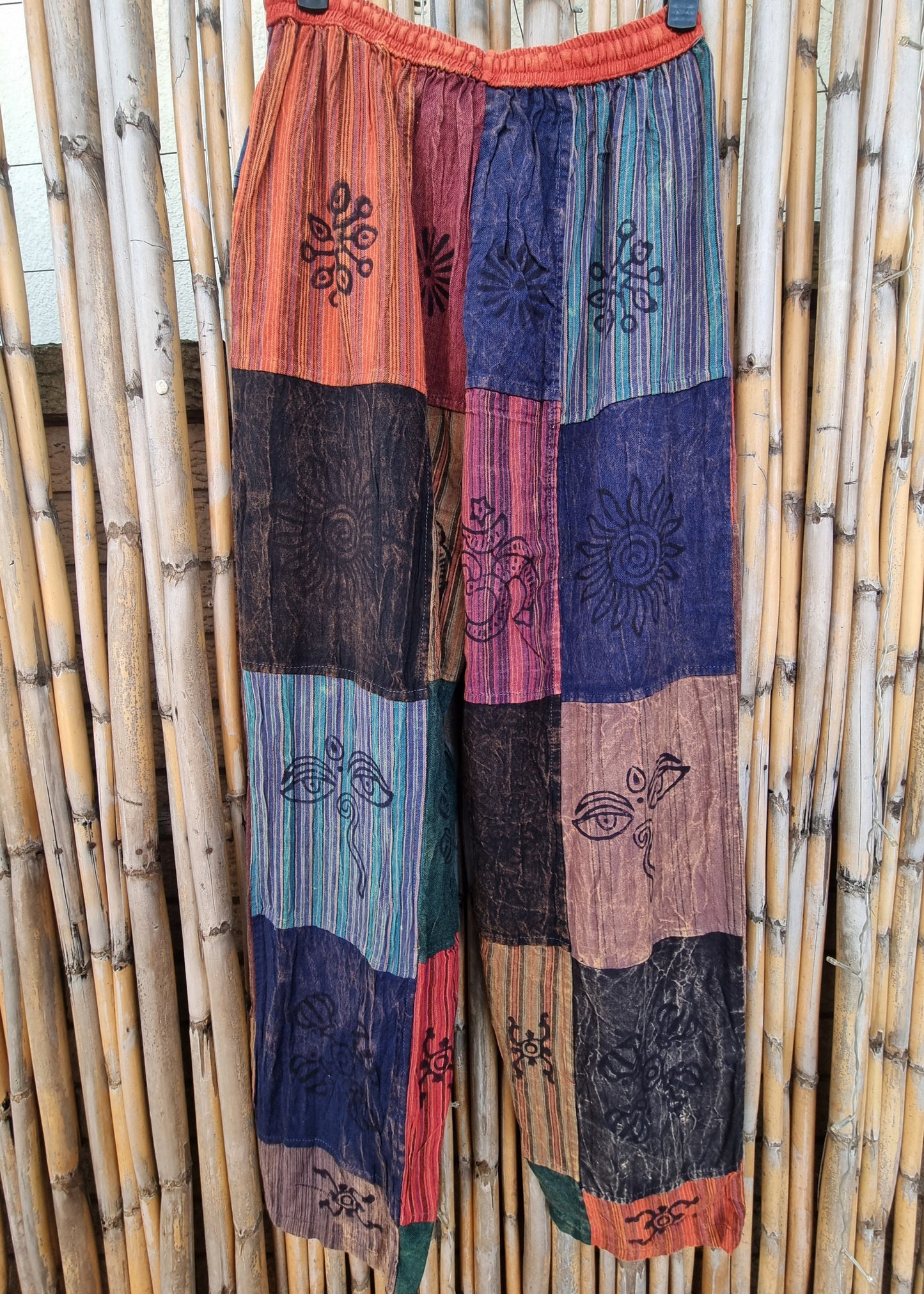 Rustic Cotton Patchwork Pants (Medium)