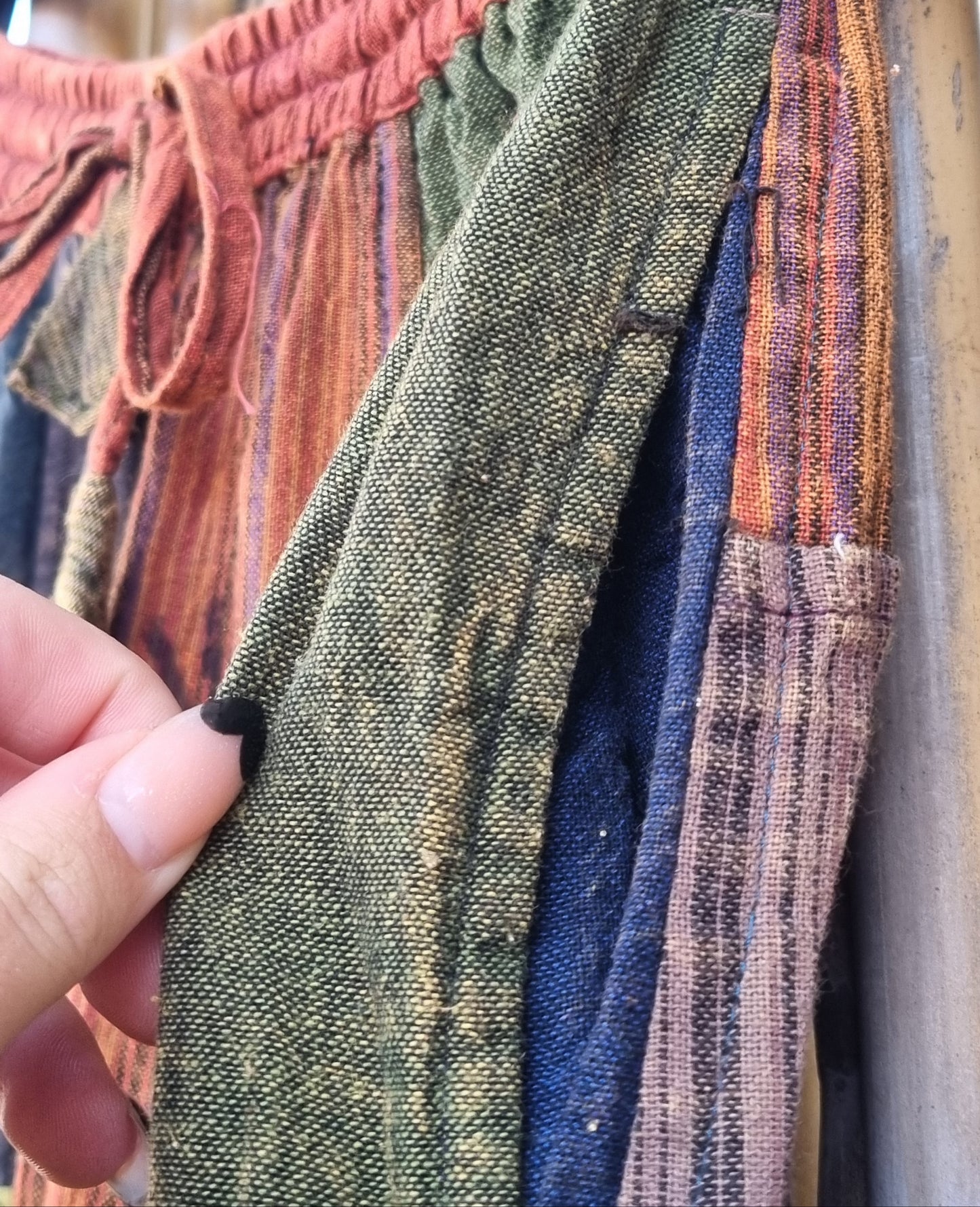 Forest Floor Cotton Patchwork Pants (Medium)