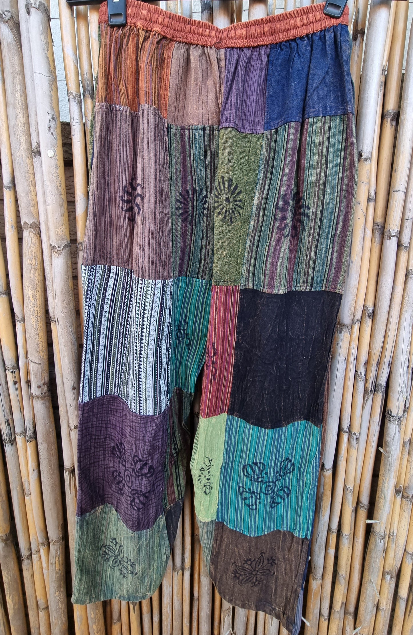 Forest Floor Cotton Patchwork Pants (Medium)