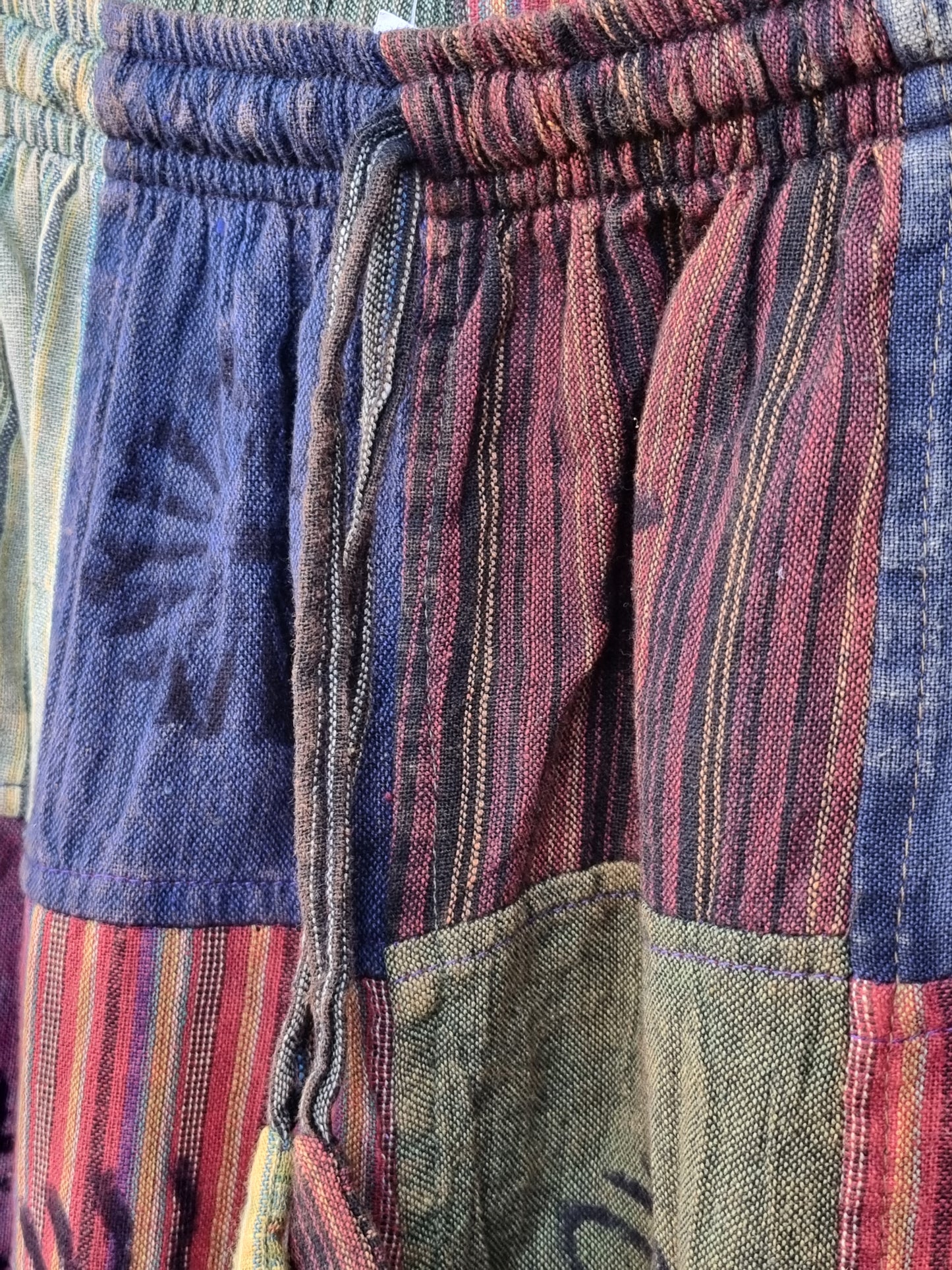 River Rock Cotton Patchwork Pants (Extra Large)