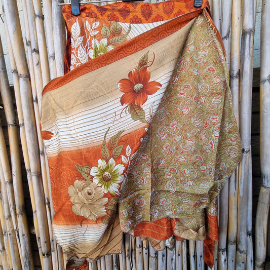 Tangerine Short Silk Skirt