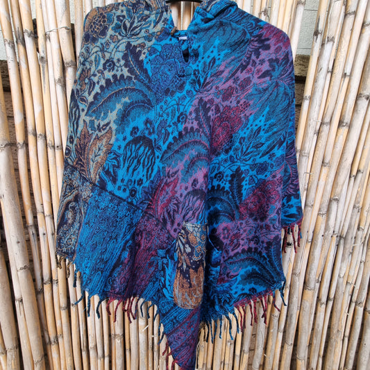 Blue Lagoon Woolen Poncho