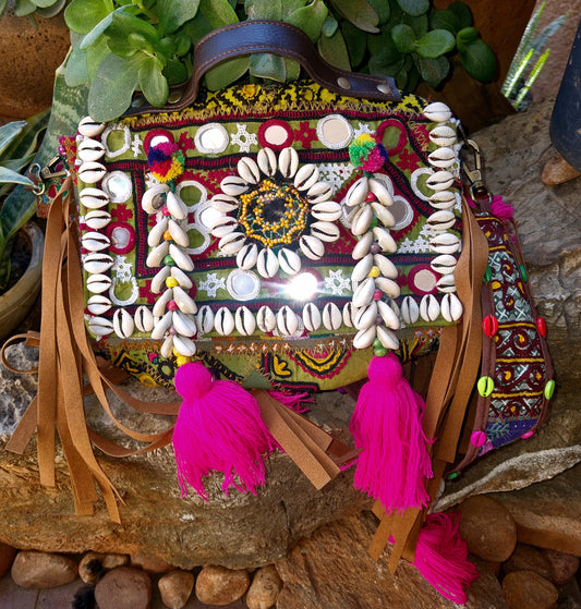 Cowrie Embroidered Handbag