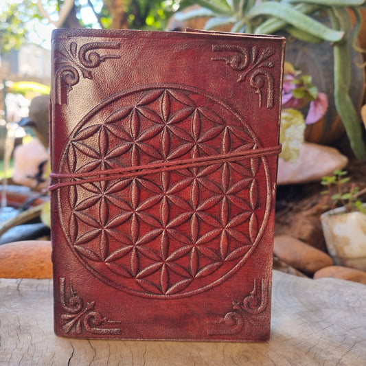 Flower Of Life Leather Journal