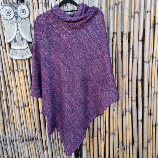 Purple Husk Knitted Shawl (Hooded)