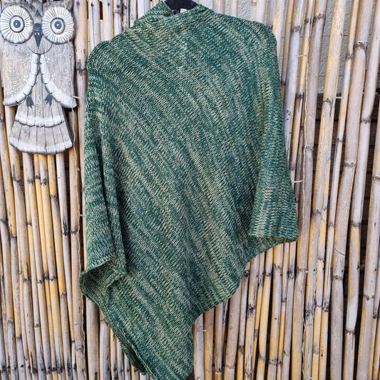 Green Gaia Knitted Shawl (Hooded)
