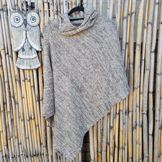 Latte Knitted Shawl (Hooded)
