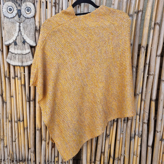 Tangerine Sparkle Knitted Shawl