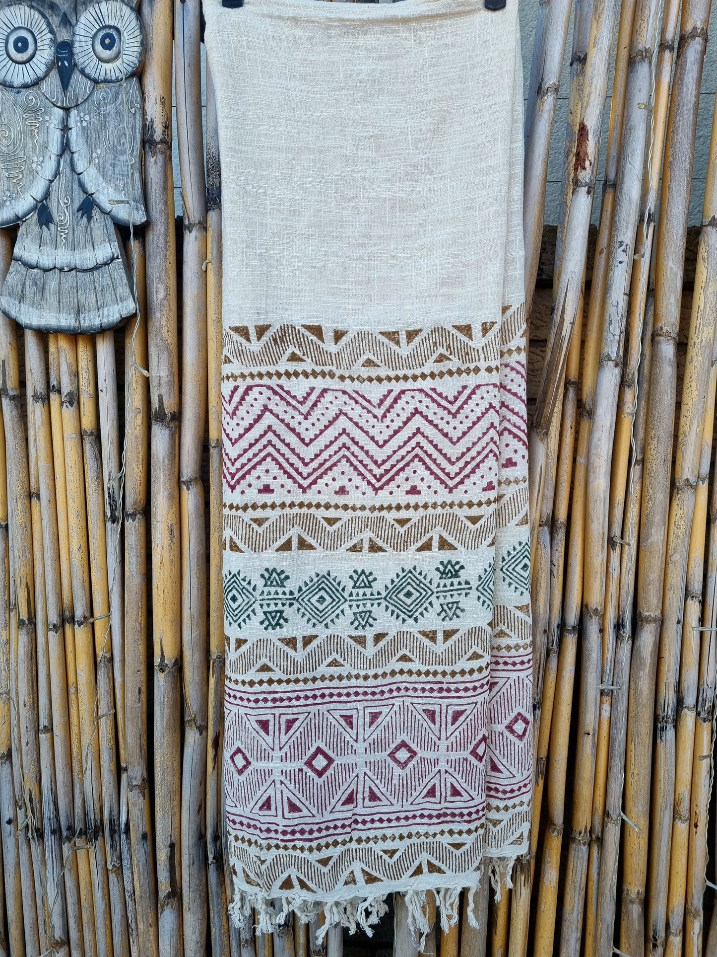 Linen Block Print Scarf