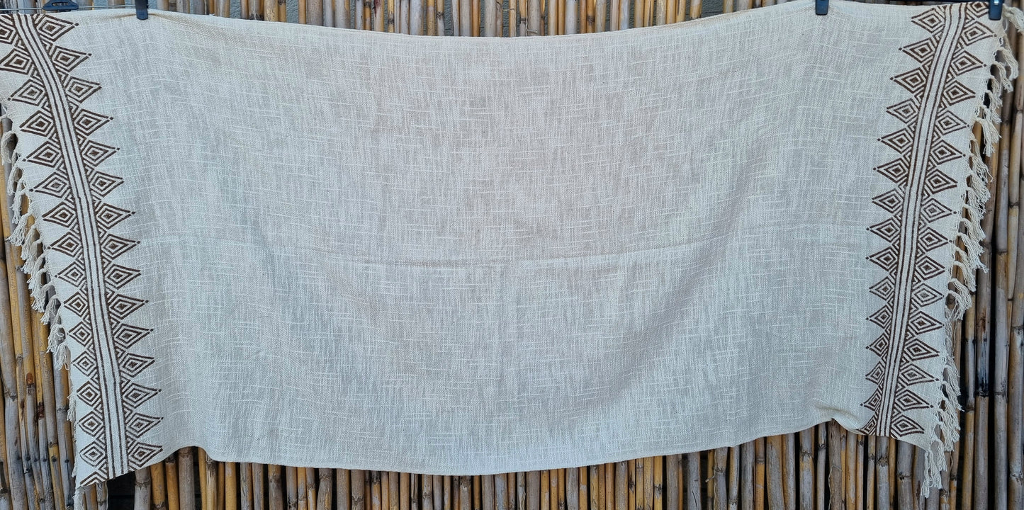 Cotton Block Print Couch Throw