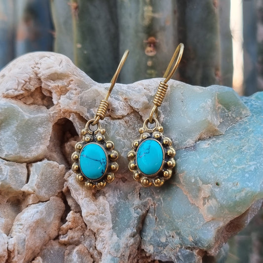 Howlite Brass Earrings