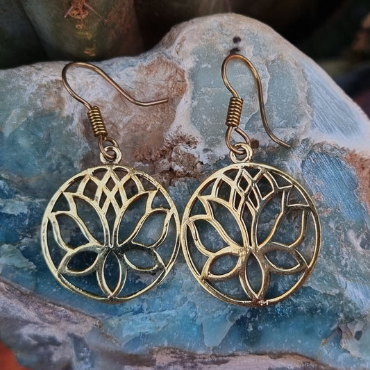 Lotus Brass Earrings