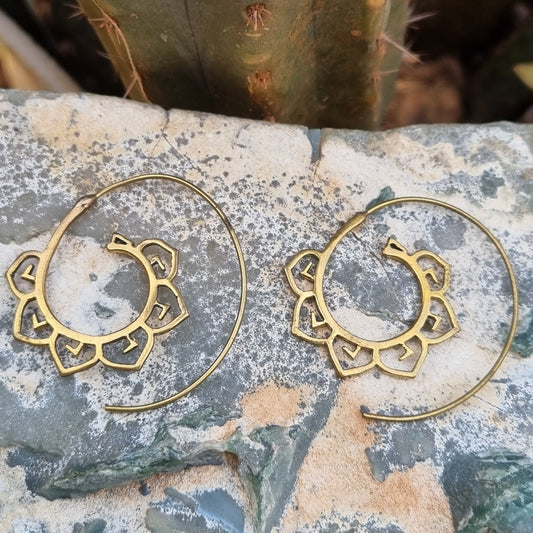 Spiral Brass Earrings