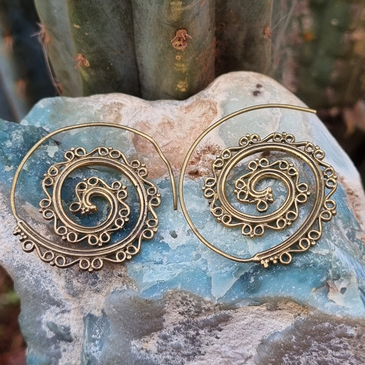 Spiral Brass Earrings