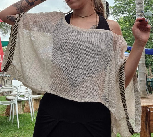 Cotton Throw Mesh Top