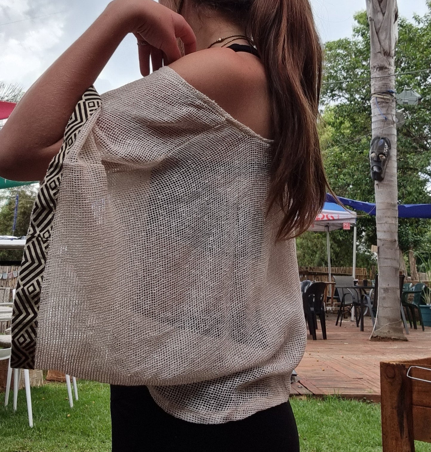 Cotton Throw Mesh Top